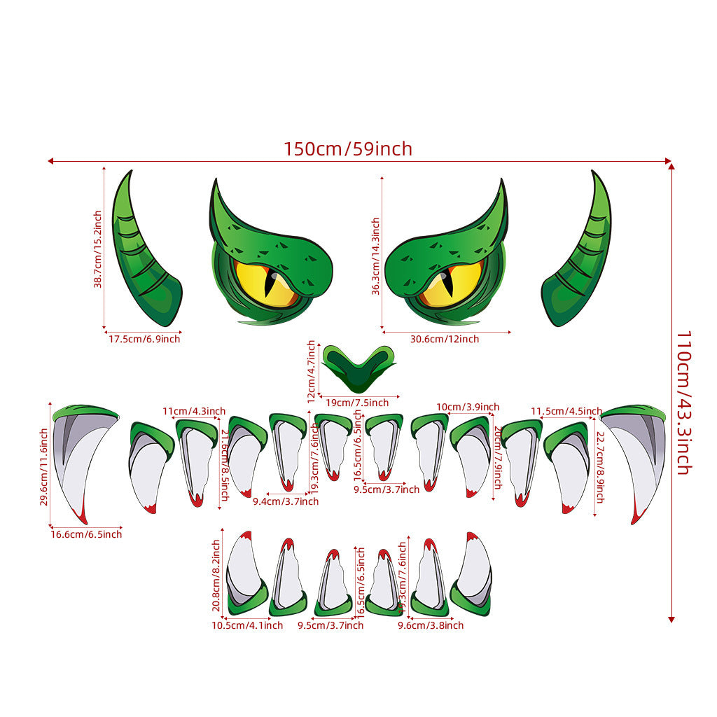 Halloween Plastic Eyes Halloween Decoration Green Monster Halloween Door Sticker Decoration, Pumpkin lanterns, Jack o Lanterns, Halloween Lights, Halloween Decoration Ornaments, Halloween inflatables, carved pumpkins, Halloween wreaths, Halloween Candles, and animatronics Halloween.
