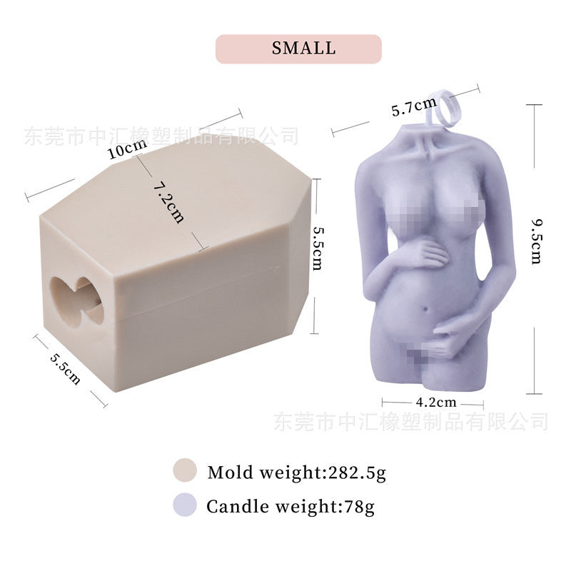 Slanted Shoulder Pregnant Woman Body Candle Mold Woman Size Aromatherapy Candle Cake Soap Mold