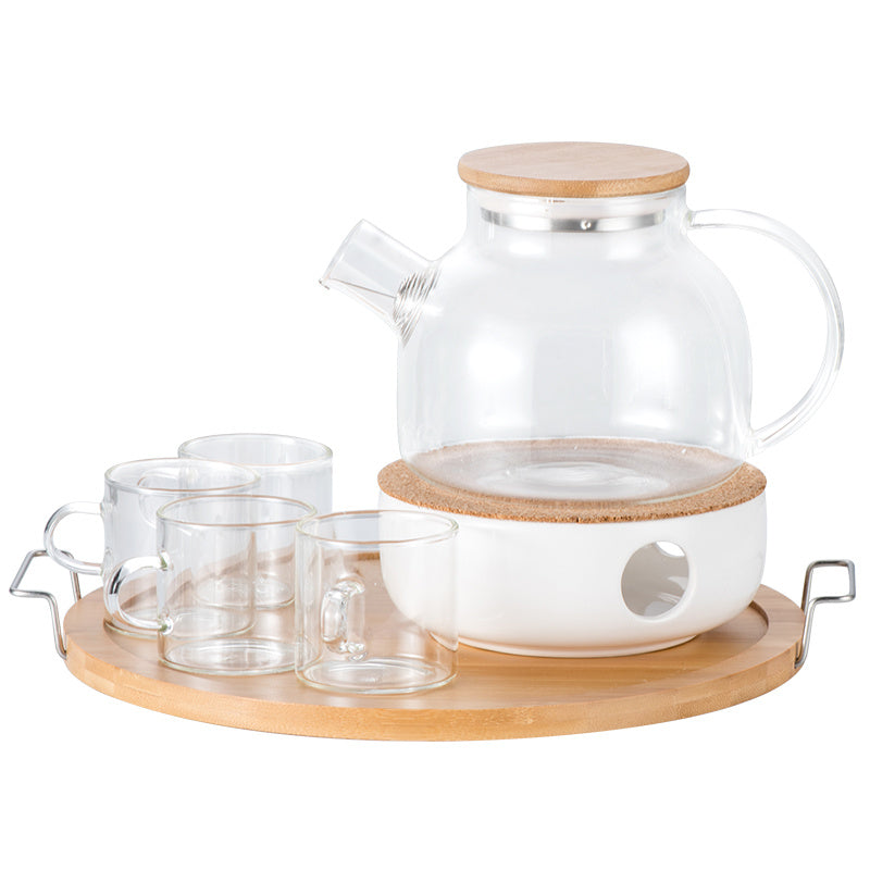 Paohua Teapot Set Heat Resistant Glass Teapot Simple Japanese Household Afternoon Tea Set Candle Heating Fruit Tea