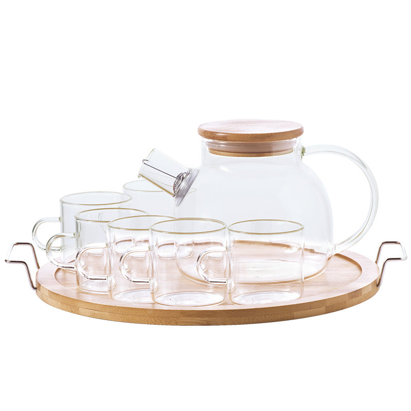 Paohua Teapot Set Heat Resistant Glass Teapot Simple Japanese Household Afternoon Tea Set Candle Heating Fruit Tea