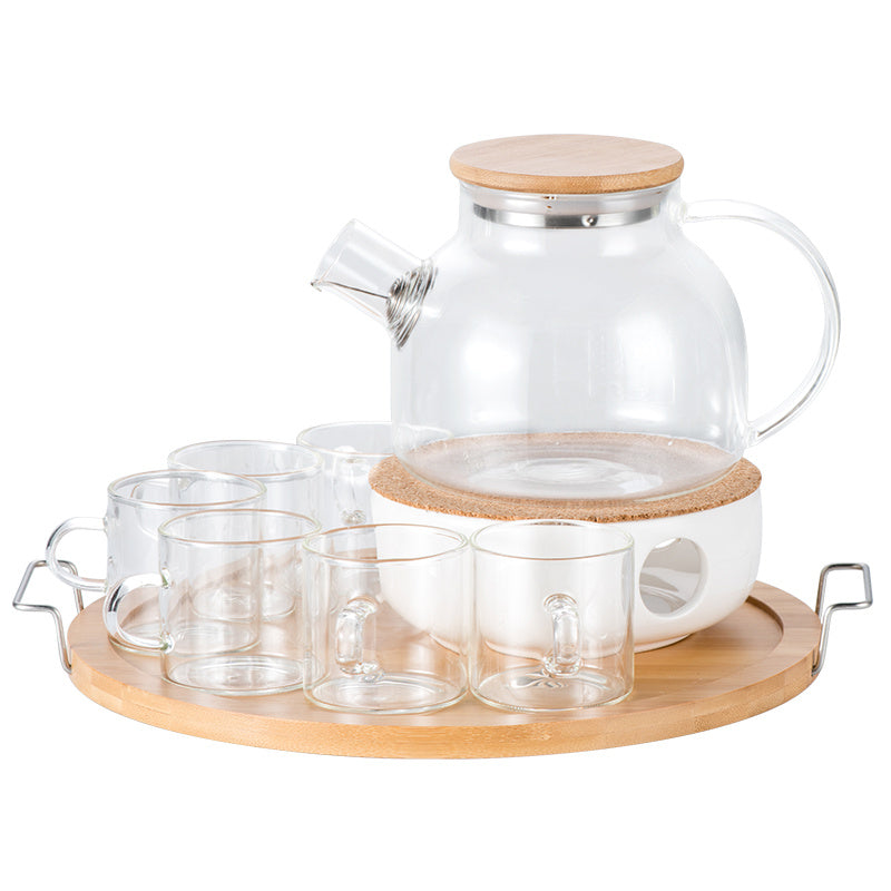 Paohua Teapot Set Heat Resistant Glass Teapot Simple Japanese Household Afternoon Tea Set Candle Heating Fruit Tea