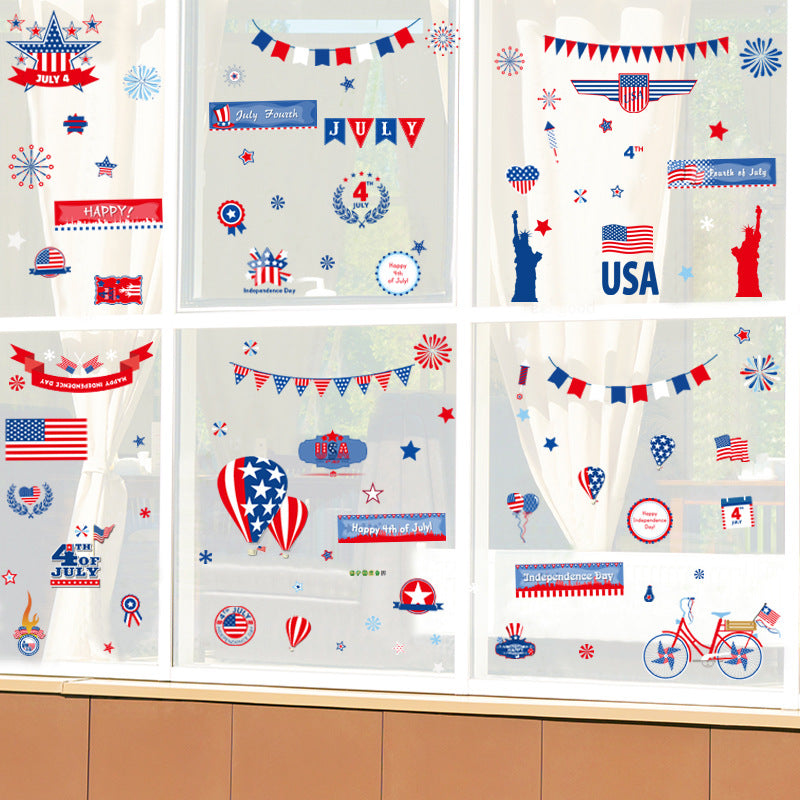 Independence Day Glass Cabinet Wall Sticker