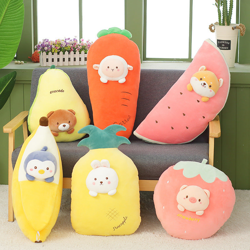 Cute Banana Pillow Carrot Doll Fruit Plush Toy, stuffed animals, weighted stuffed animal, stuffed animal​, highland cow stuffed animal, Plush Toys, Soft Toys, Teddy Bear, plush​, plushies, Decognomes, Plush doll