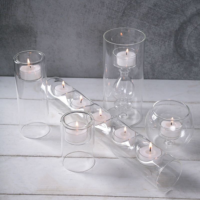 European Style Romantic Candlelight Dinner With Glass Candle Holder, Crystal Candlestick Wedding Props Retro Decoration Candle, Crystal Epoxy Cylinder Silicone Mold Candle Holder, Decorative metal candle holder, Wooden candle holder with rustic design, Glass candle holder with modern style, Vintage brass candle holder, Ceramic candle holder with floral pattern, Elegant silver candle holder, Minimalist black candle holder