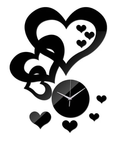 Creative Heart-shaped Wall Clock Mirror Clock Acrylic Decoration Valentine Day Decor, valentines day, shop valentine's day deals, valentines, valentine's day gifts, valentine day, valentines day gifts, valentines day decor, Decognomes,  valentine decoration, valentines day decoratio, valentine decor, valentines decor, valentines decorations