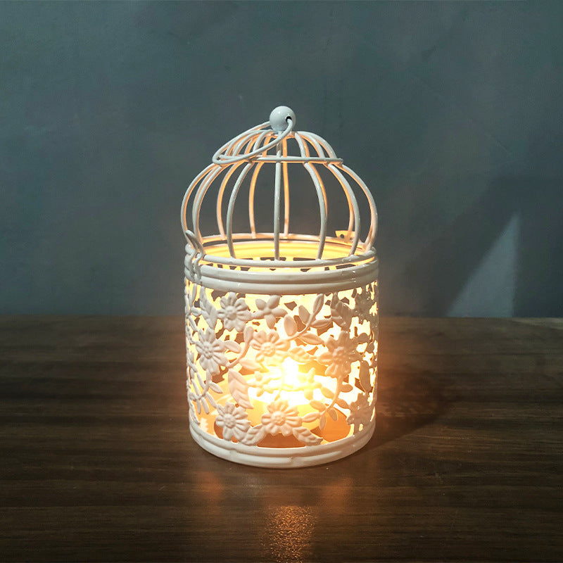 Metal Wrought Iron Bird Cage Decoration Candle Holder Crafts