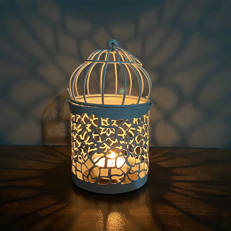 Metal Wrought Iron Bird Cage Decoration Candle Holder Crafts