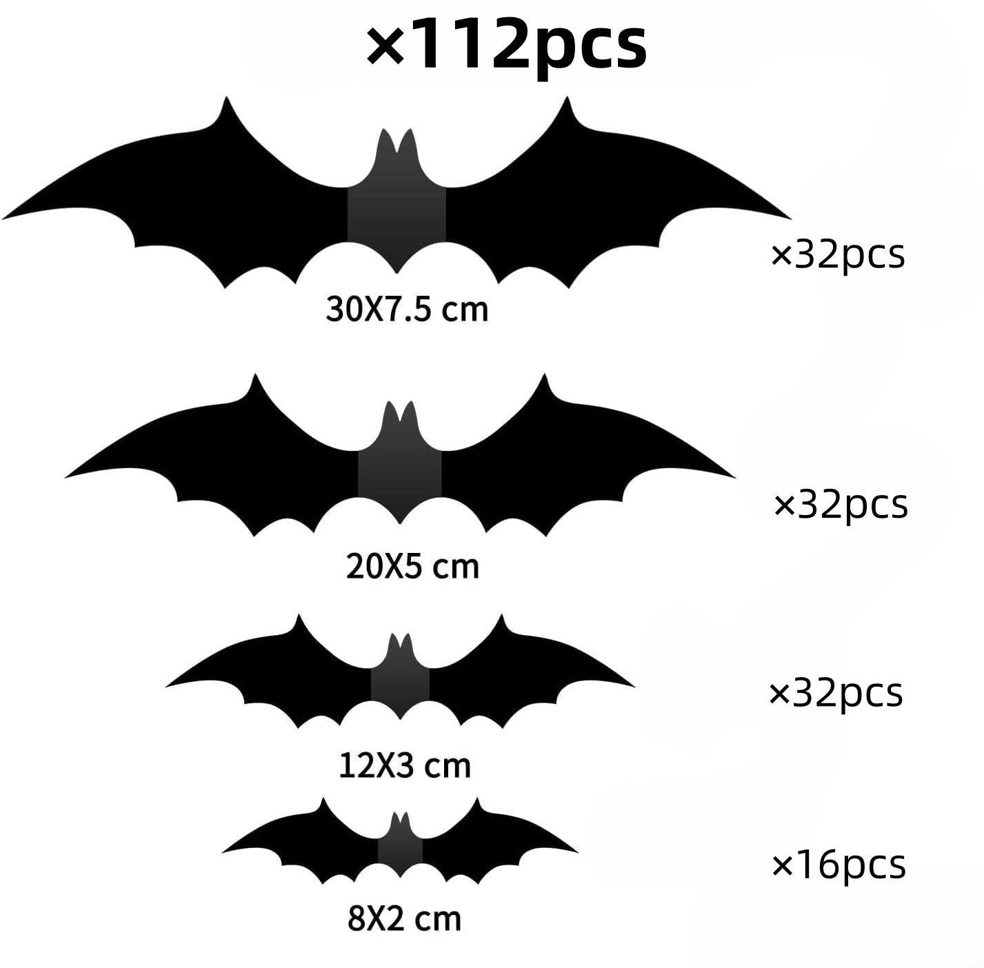 Halloween Decorative Wall Black Stickers Three-dimensional Bat Holiday Party