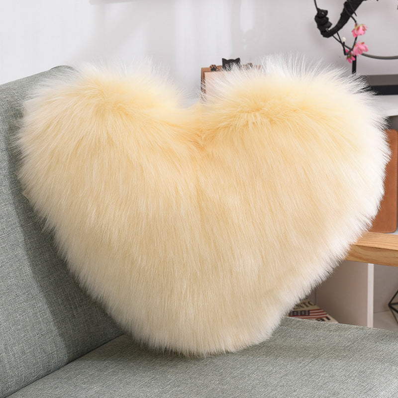 Throw Pillows Heart Shape Long Plush Fluffy Shaggy Cushion Cover Sofa Cushions Decorative Pillow Covers Pillowcase White, valentines day, shop valentine's day deals, valentines, valentine's day gifts, valentine day, valentines day gifts, valentines day decor, Decognomes,  valentine decoration, valentines day decoratio, valentine decor, valentines decor, valentines decorations
