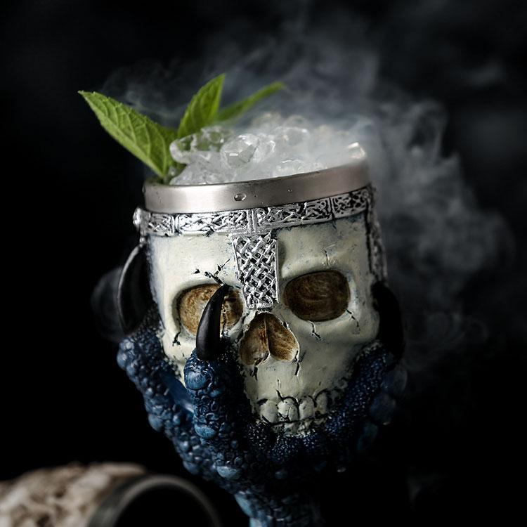 Horrible Resin Stainless Steel Design Wine Glass Horror Cup Skull Goblet Perfect Gift Skull For Lovers Halloween Theme Parties