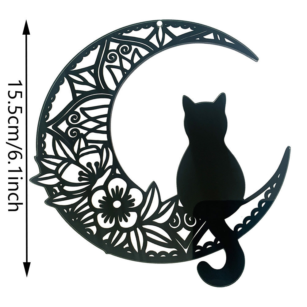 Halloween New Moon Black Cat Series Pendant Home Window Wall Acrylic