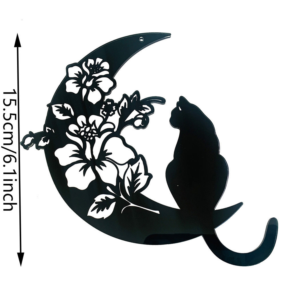 Halloween New Moon Black Cat Series Pendant Home Window Wall Acrylic