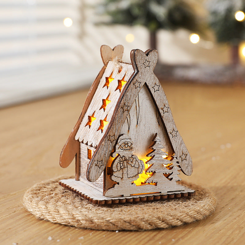 Christmas Decorations Nordic Log Small House Pendant