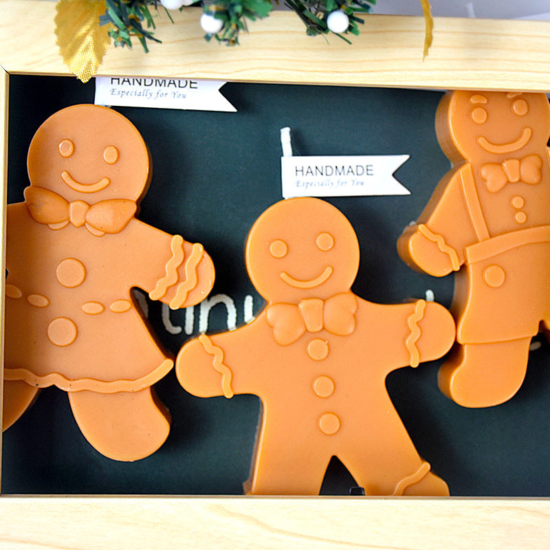 Christmas Gingerbread Man Aromatherapy Candle Silicone Mold Simple, Silicone Candle Mold, Gingerbread Candles, Christmas Candles