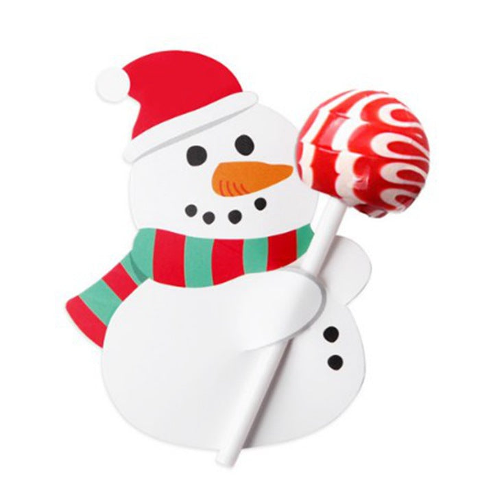 Christmas Snowman Lollipop Decorative Paper Card DIY Decoration