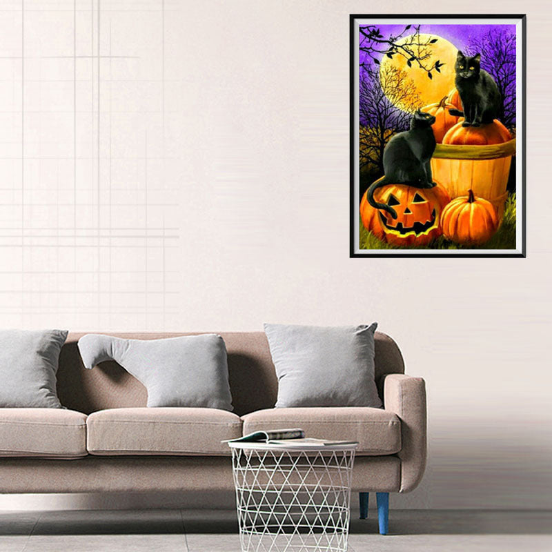 Wansheng 5D Diamond Painting Halloween Pumpkin Skull