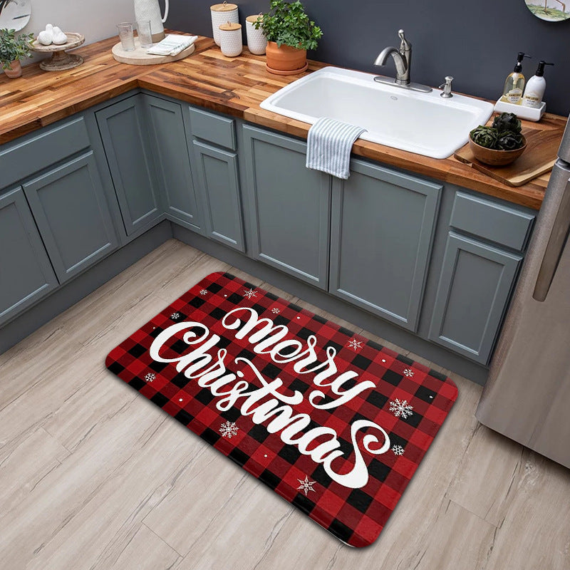 Red Snowman Christmas Kitchen Pad, Christmas Floor mat, christmas rug, christmas carpet,, christmas door mat