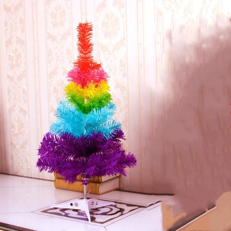 60cm Home Shopping Mall Gradient Colorful Christmas Tree, Christmas Rainbow Color tree, Christmas PVC Tree