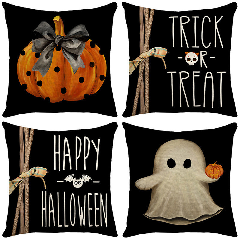 Home Square Ghost Pumpkin Party Decoration Pillow Cover, Pumpkin lanterns, Jack o Lanterns, Halloween Lights, Halloween Decoration Ornaments, Halloween inflatables, carved pumpkins, Halloween wreaths, Halloween Candles.