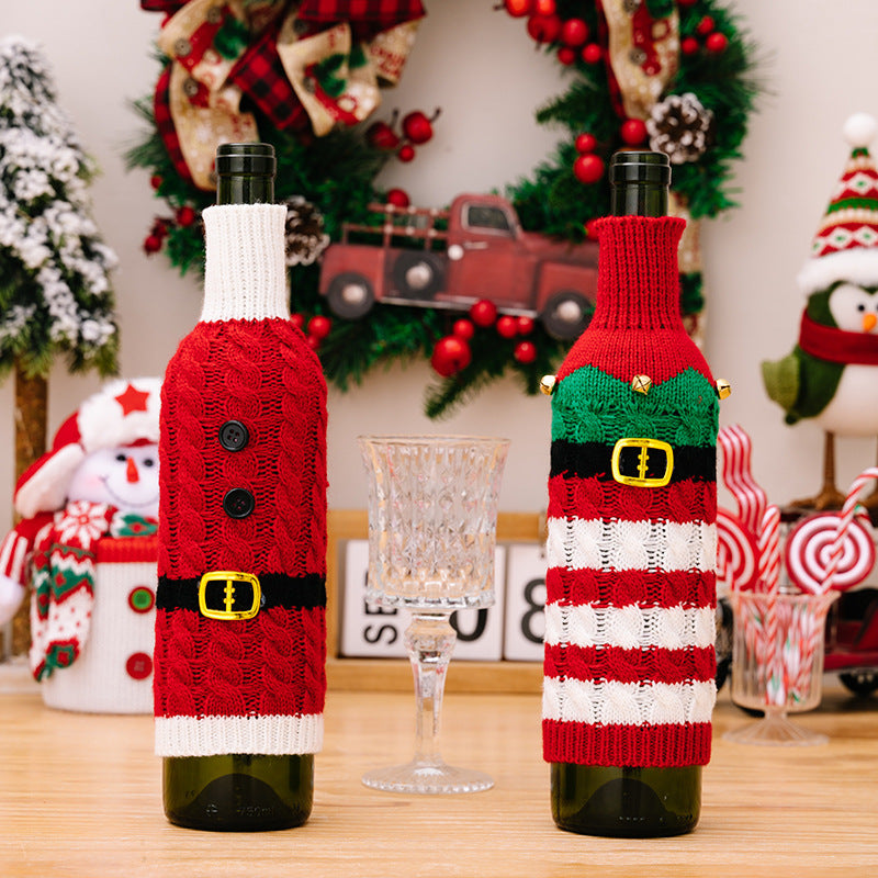 Christmas Decoration Supplies Knitted Wine Bottle Cover