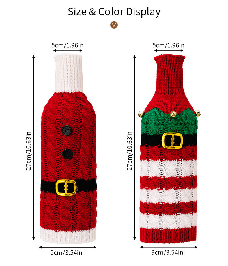 Christmas Decoration Supplies Knitted Wine Bottle Cover