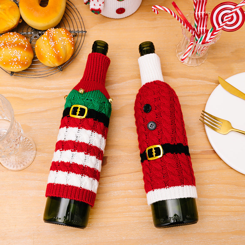 Christmas Decoration Supplies Knitted Wine Bottle Cover