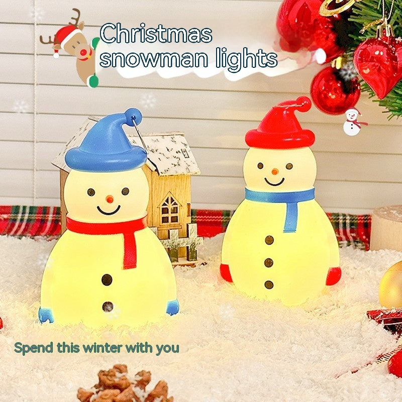 Christmas Decorations Snowman Small Night Lamp Luminous Small Ornaments, christmas ornaments, christmas decoration, snowmen, light snowman