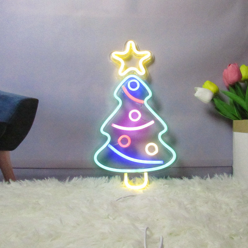 Led Neon Backboard Christmas Tree Transparent Acrylic