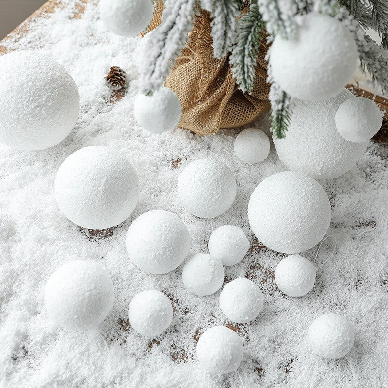 Christmas Tree Ornaments Snowball Pure White Foam