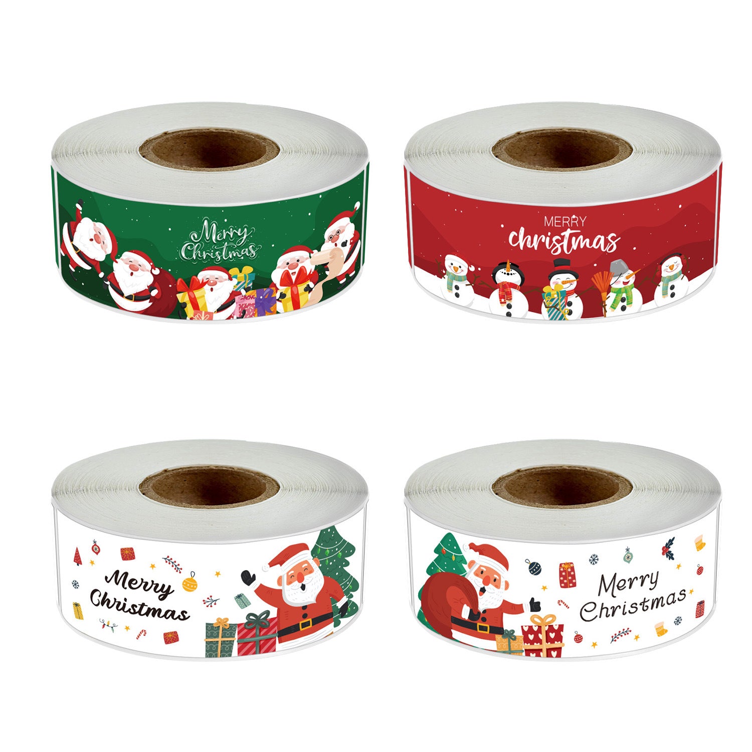 Christmas decorations, coated paper adhesive sticker, 120 SheetsRoll Red Christmas Strip Stickers, Christmas Sticker, 
