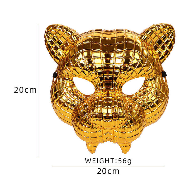 Halloween Leopard Mask Golden Leopard Tiger Props For Bar Party Movie Performance