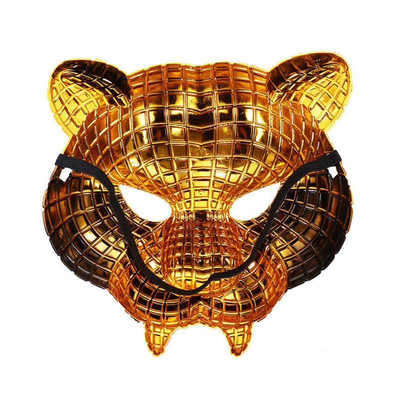 Halloween Leopard Mask Golden Leopard Tiger Props For Bar Party Movie Performance