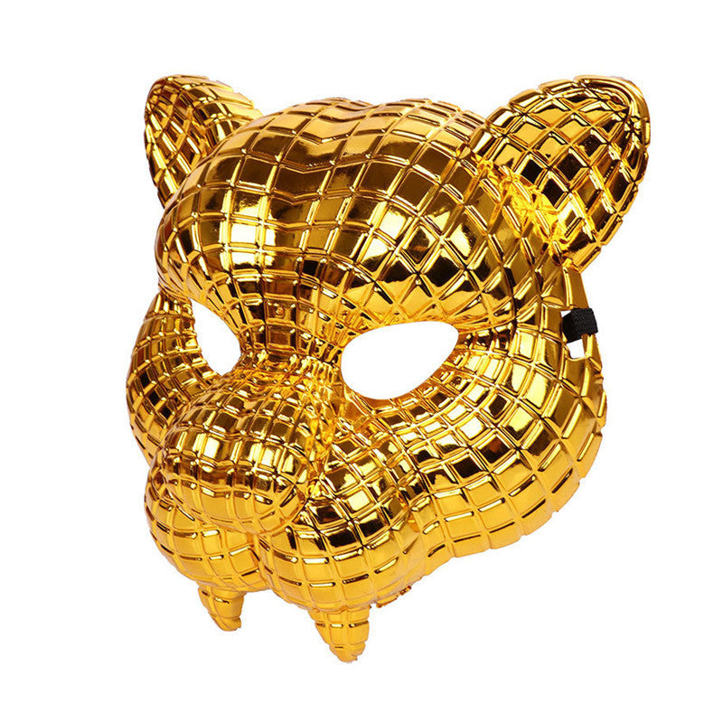 Halloween Leopard Mask Golden Leopard Tiger Props For Bar Party Movie Performance