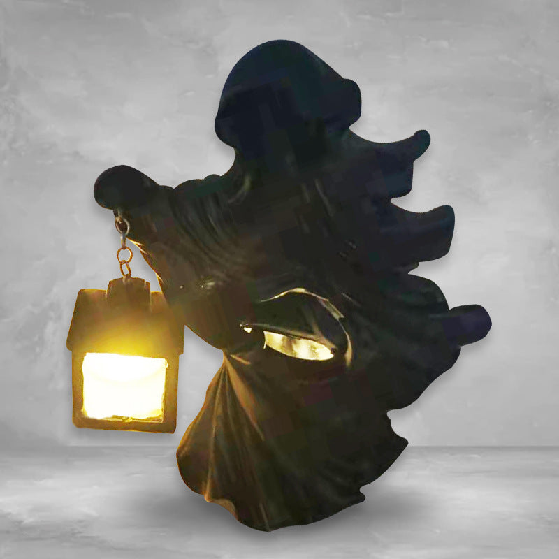 Lantern Halloween Resin Ornament Lantern Witch