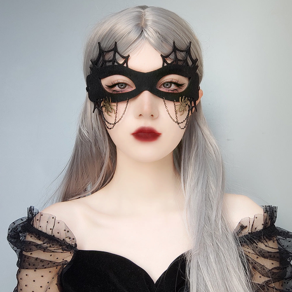 Halloween Makeup Witch Spider Web Mask