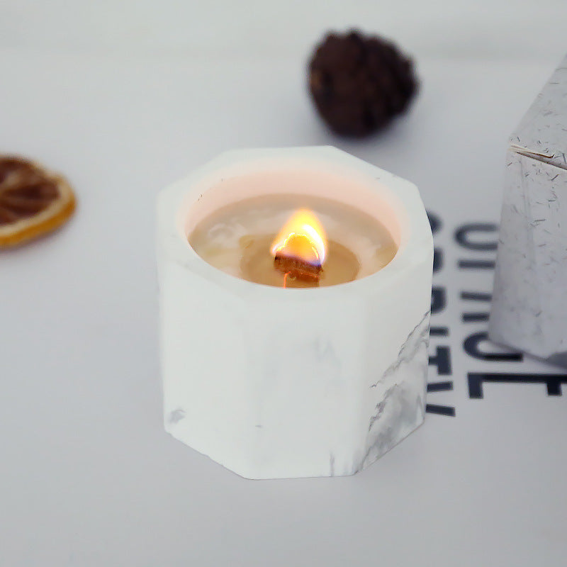 Marble Pattern Gypsum Natural Plant Household Smokeless Aromatherapy Candle