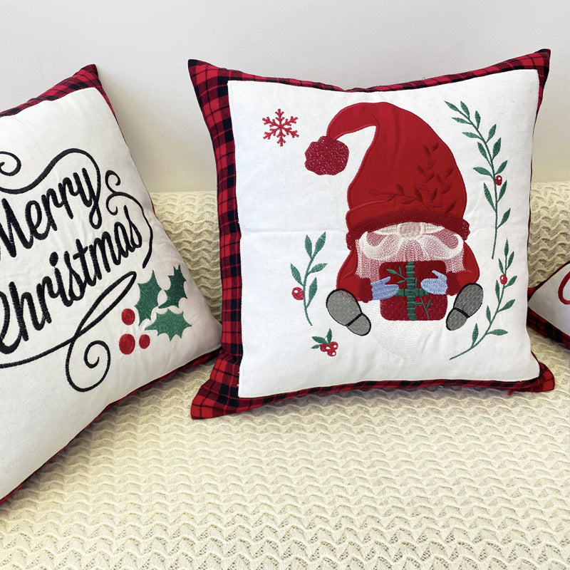 New Christmas Embroidery Pillow Cover