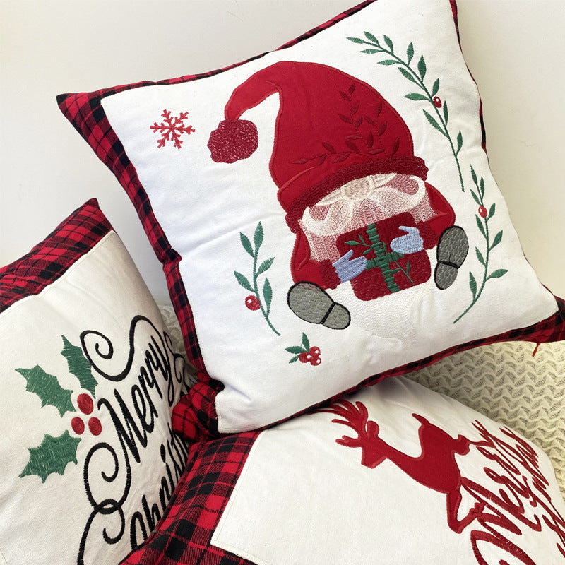 New Christmas Embroidery Pillow Cover