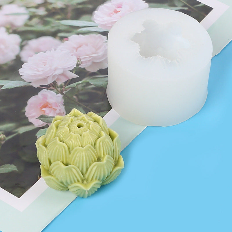 Valentine's Day Diy Lotus Rose Candle Silicone Mold