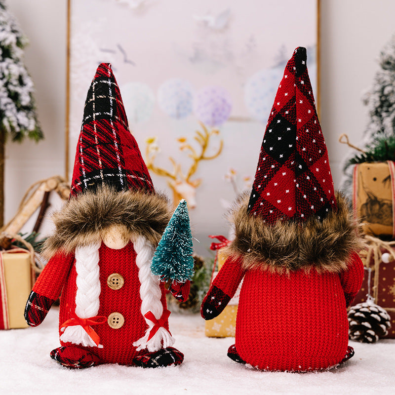 Fashion Red Faceless Doll Ornaments