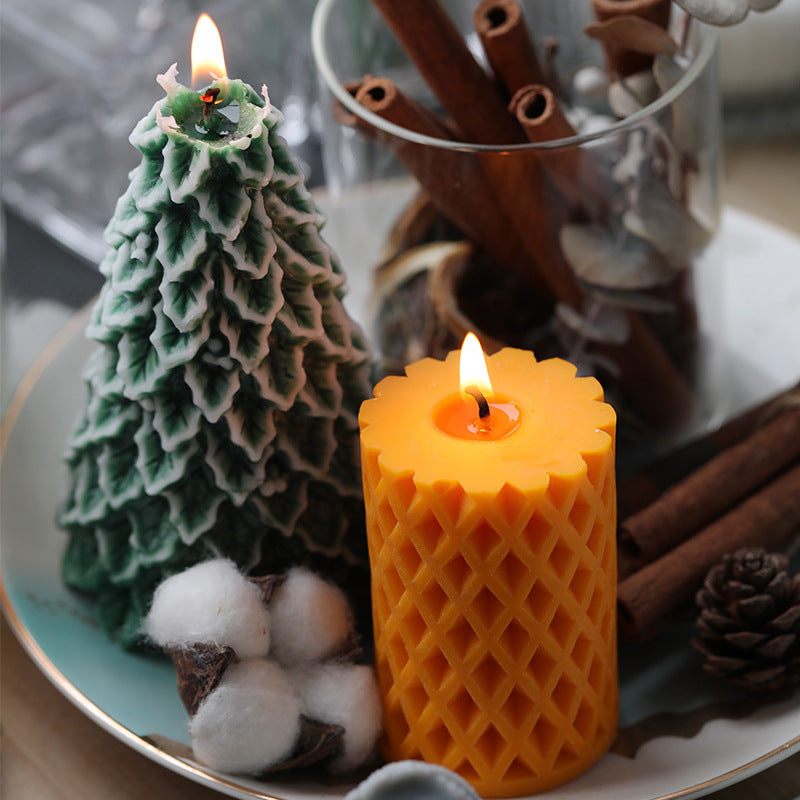 Mesh Cylindrical Candle Mold Korean Style Small, Geometric candle molds, Abstract candle molds, DIY candle making molds, Silicone candle molds, 
