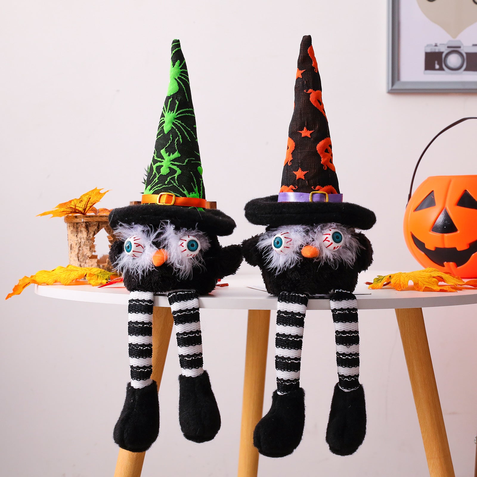 Halloween Decoration Glowing Black Cat Doll Ornaments