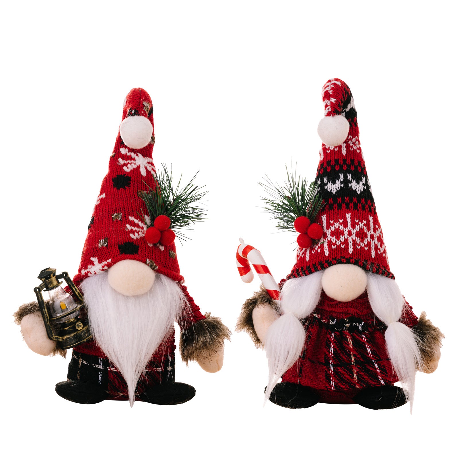 Christmas Decorations Wool Ball Knitted Curved Hat Doll Ornaments