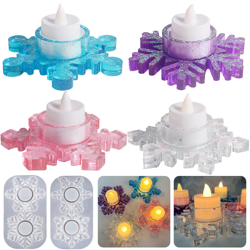 Epoxy Two-in-one Snowflake Aromatherapy Candle Silicone Mold