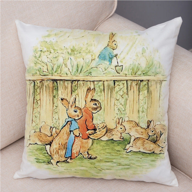 Cartoon Rabbit Peach Skin Fabric Pillow Cover Home Decoration Sofa Cushion Cover Seat Cover Easter Amazon AliExpress, easter decorations, Easter Decor, easter table decor, outdoor easter decorations, shop easter, Decognomes, Spring Decorations