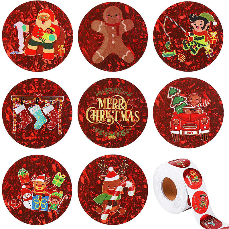 Merry Christmas Christmas Festival Roll Adhesive Sticker