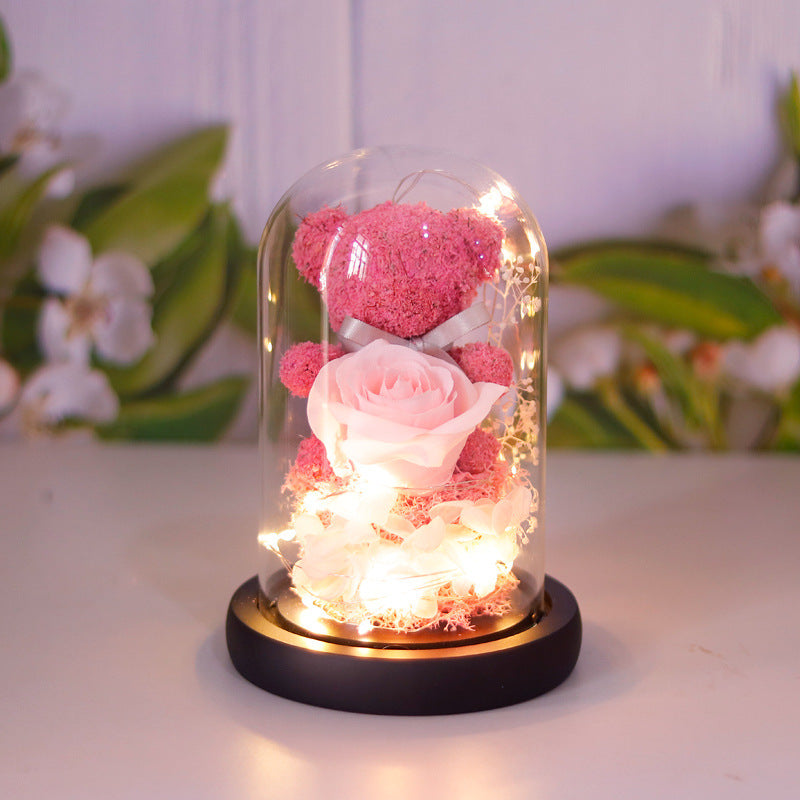 Eternal Preserved Rose Flower Gift Box Teddy Bear With Lights, valentines day, shop valentine's day deals, valentines, valentine's day gifts, valentine day, valentines day gifts, valentines day decor, Decognomes,  valentine decoration, valentines day decoratio, valentine decor, valentines decor, valentines decorations
