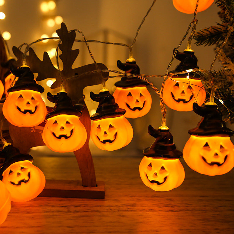 Halloween Ghost Festival Series Led Pumpkin Lamp, Halloween String Lights, Smiley face pumpkin 6.4*5.4cm, hooded pumpkin 5 * 7cm, hooded pumpkin 5*4.6cm, crystal pumpkin 2.5*3.5cm, small pumpkin 4.3 * 3.2cm