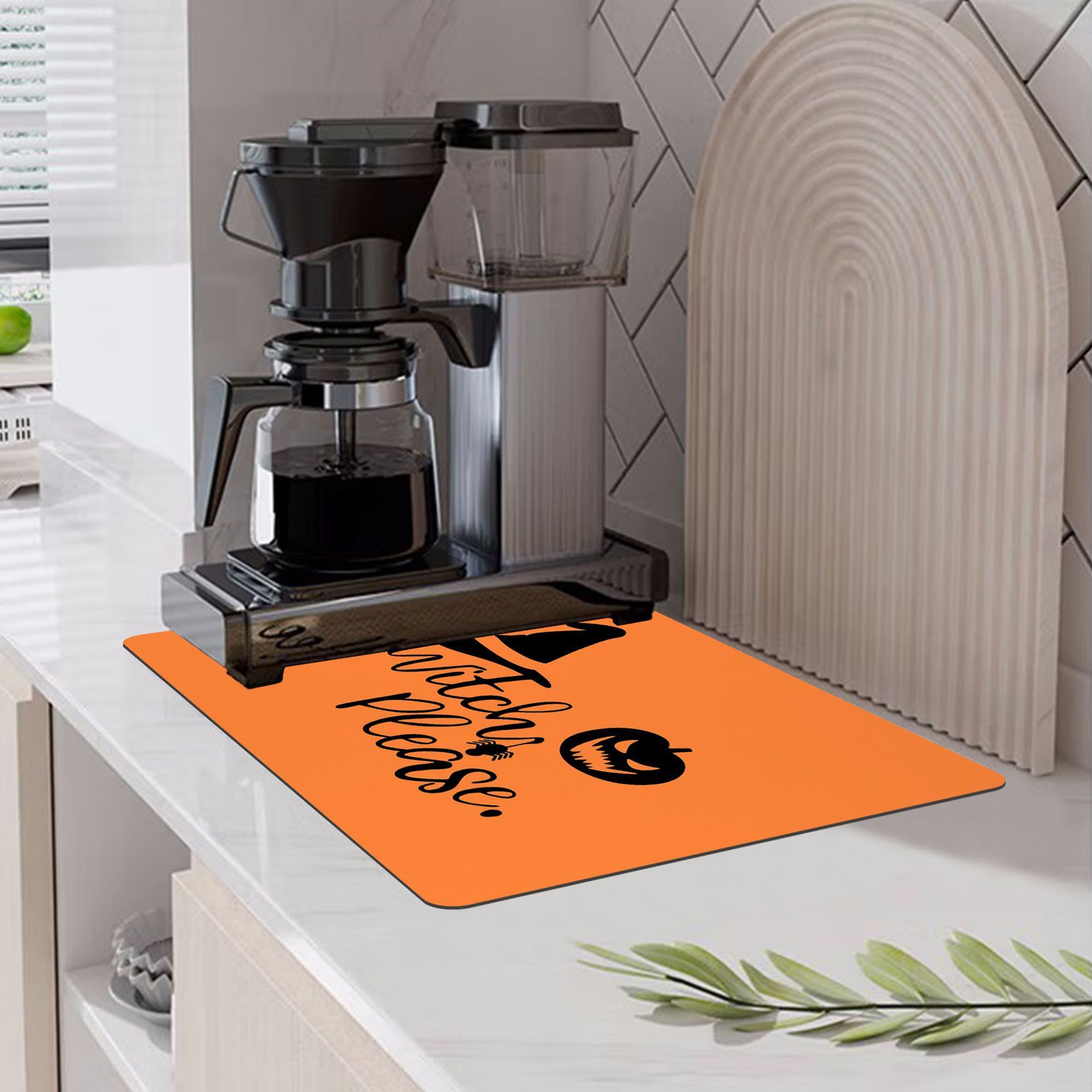 Halloween Pumpkin Printing Kitchen Countertop Water-absorbing Non-slip Mat