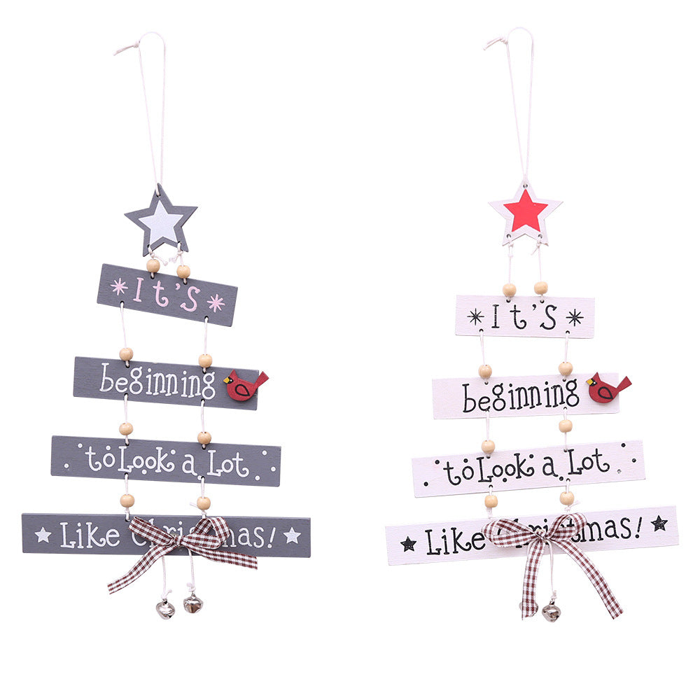 Christmas Tree-shaped Pendant With Colorful Letters